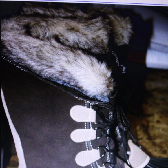 Women's Dupont Winter Boots Sz 11 Brown & Tan Leather Inner Thermo Lite NWOT - Picture 9 of 10